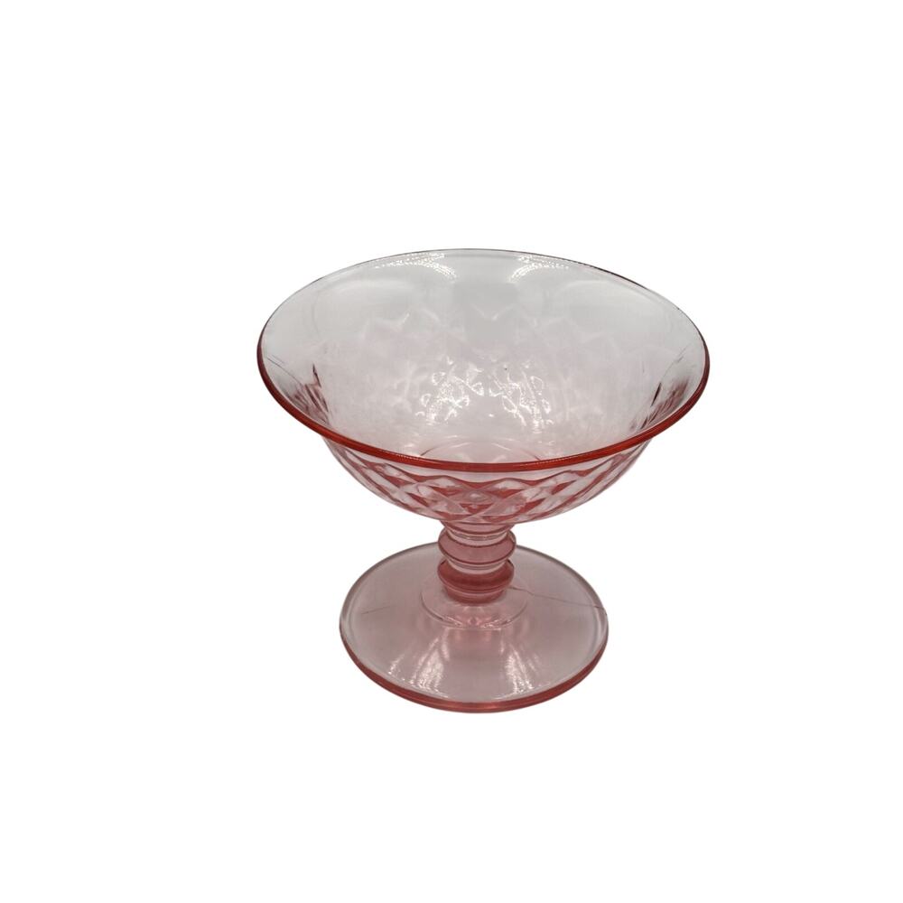 Imperial Vintage  Depression 1930's Diamond Quilted Custard Champagne Pink Glass